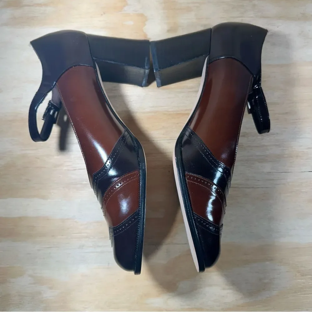 Clifford & Wills Black and Brown Mary Jane Heels Women’s Size 10